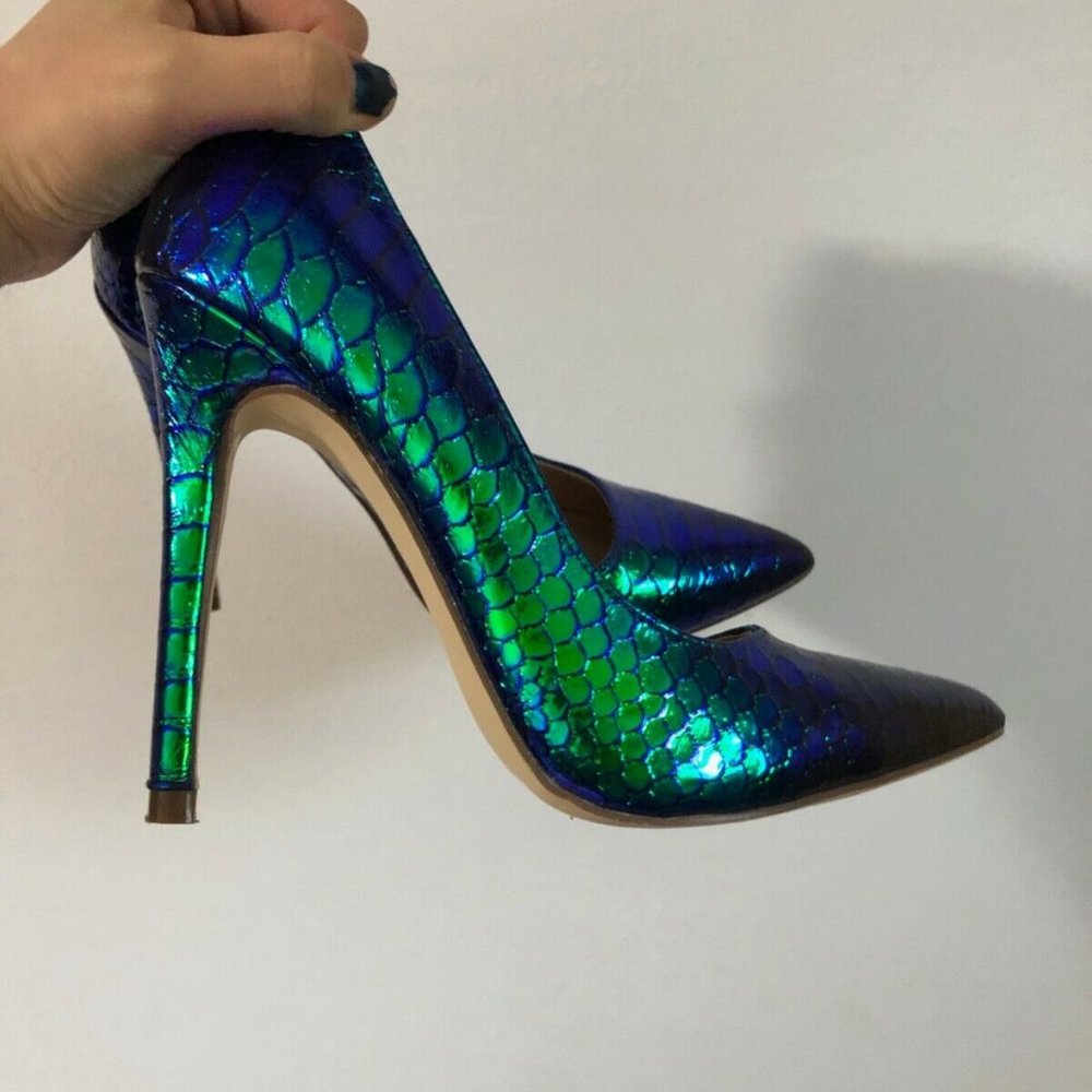 Gorgeous Mermaid Just Fab Pointed Toe Heels 5.5